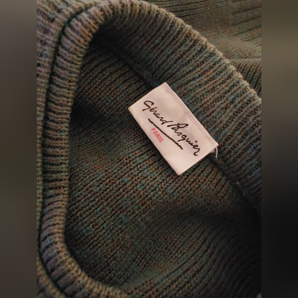 GERARD PASQUIER PARIS Sweater, Men's Medium Green Hunting Sweater - Picture 3 of 4